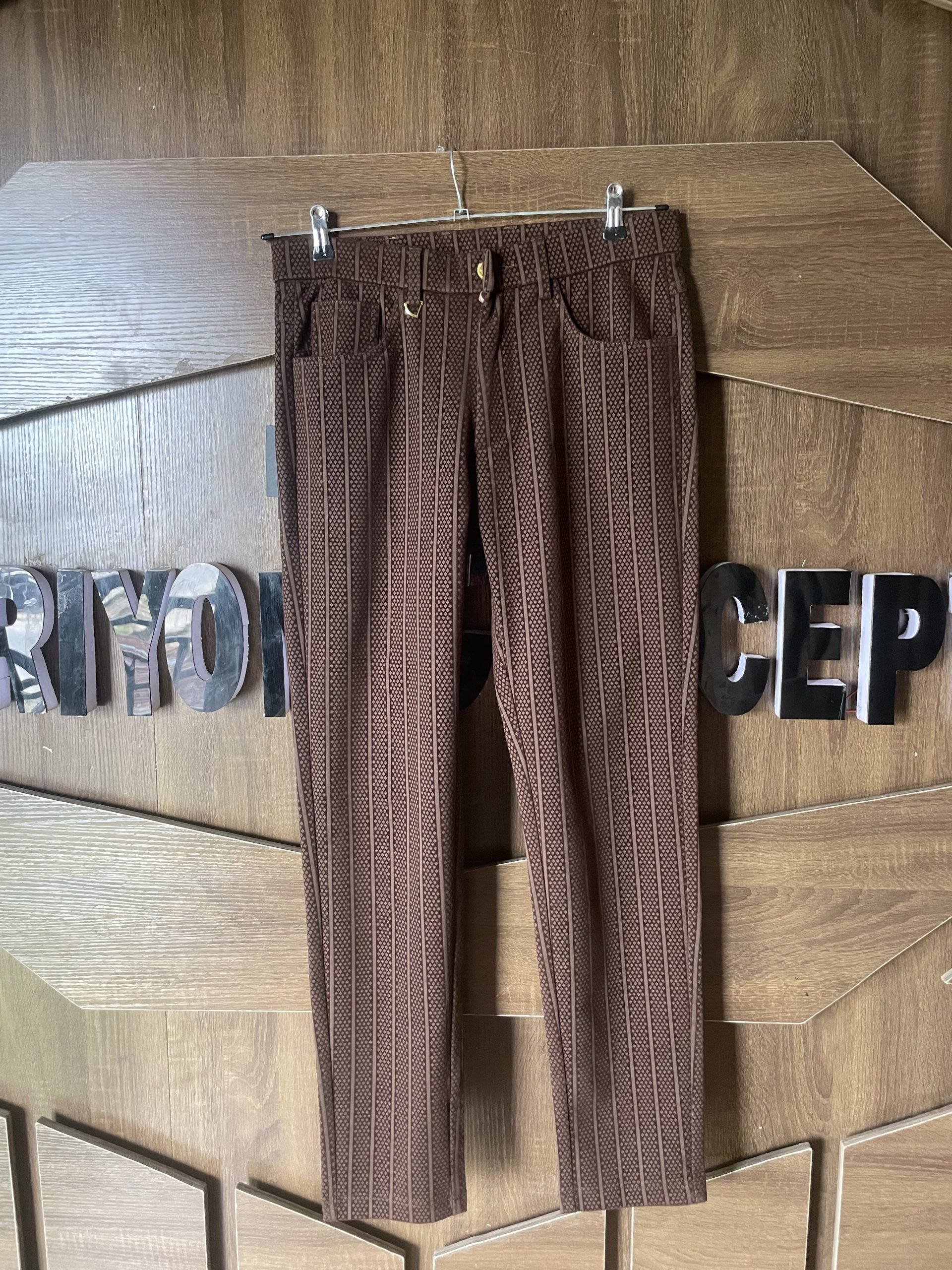 Textured Geometric Trousers
