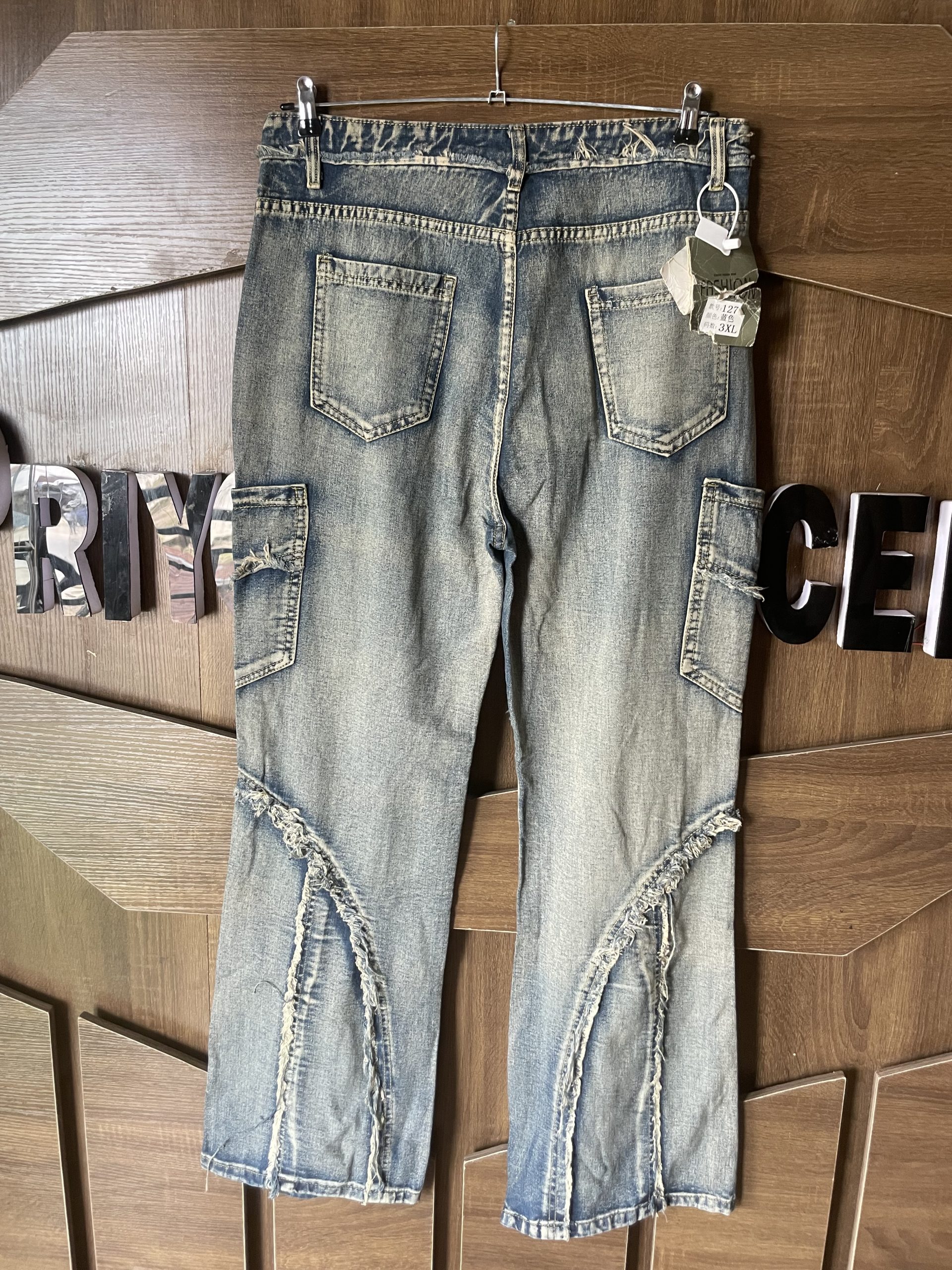 Patterned Light Wash Denim - Image 2