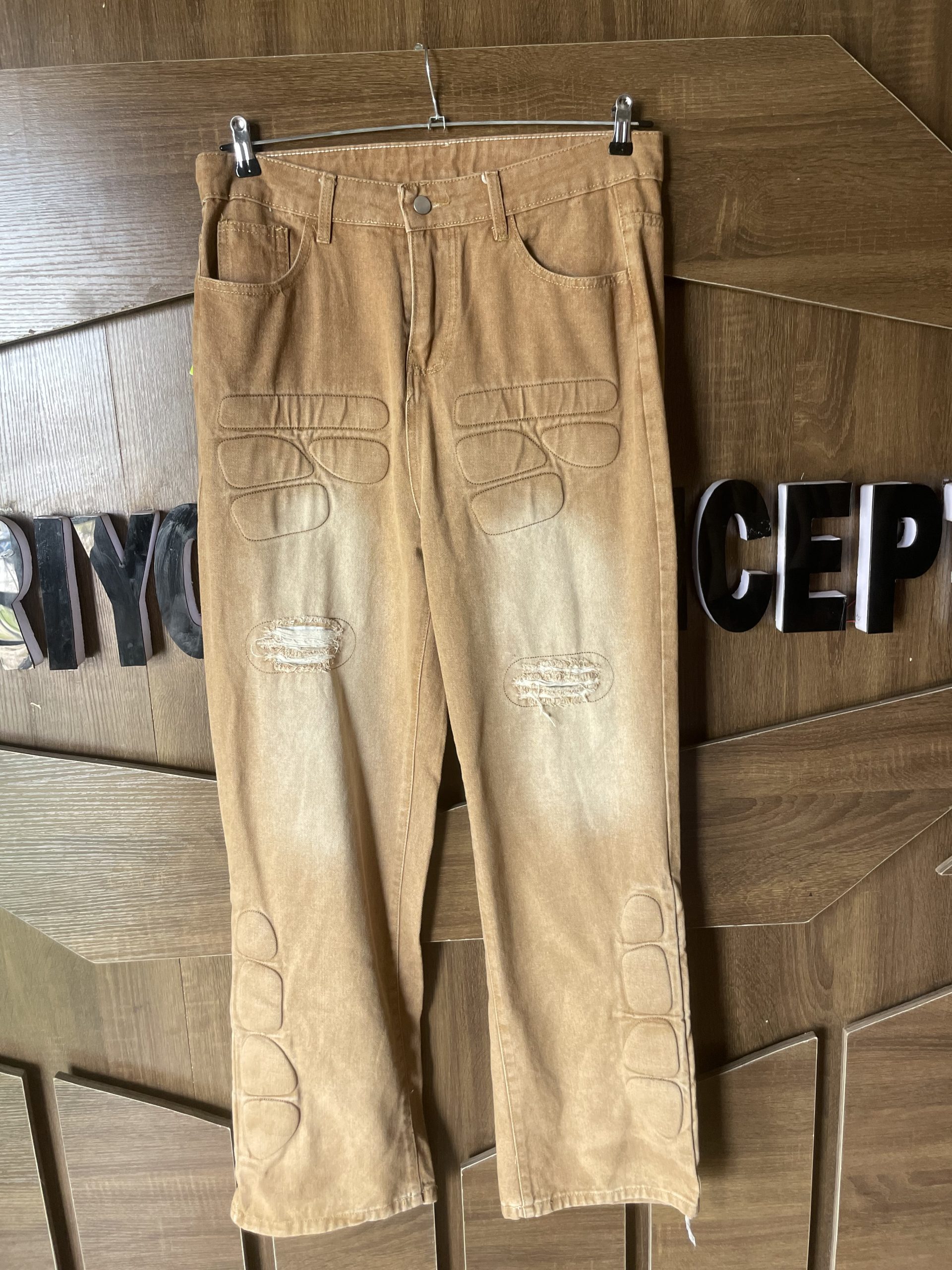 Abstract Wash Textured Denim